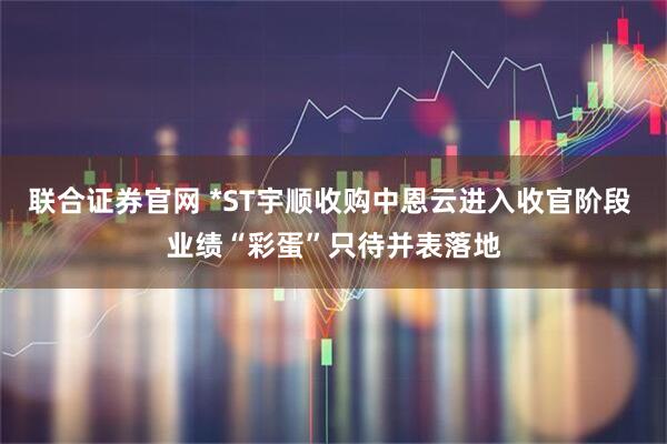 联合证券官网 *ST宇顺收购中恩云进入收官阶段 业绩“彩蛋”只待并表落地